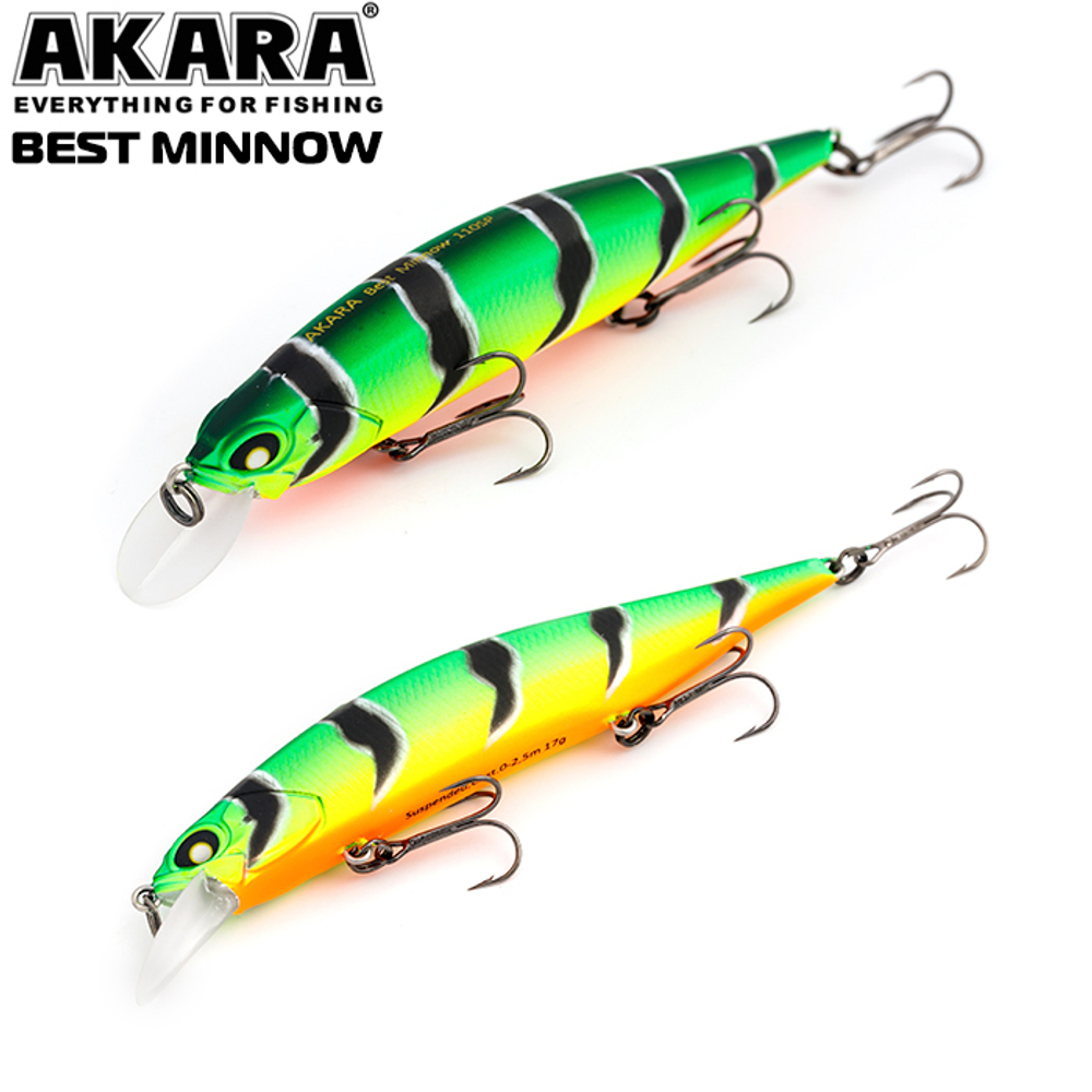 Воблер Akara Best Minnow 100SP 15 гр. (9/17 oz 3,9 in) A107