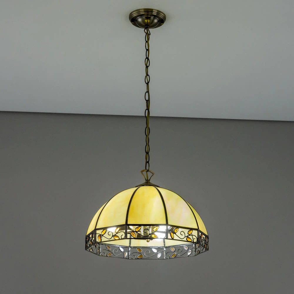 Citilux Шербург-2 CL440231 Люстра витражная подвесная Бронза