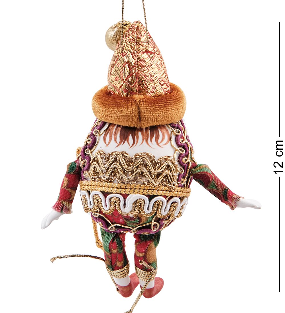 РусКукла RK-962 Яйцо-подвеска «Петрушка» фарфор