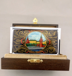 Визитница персональная "Москва" №2 (роспись Палех)