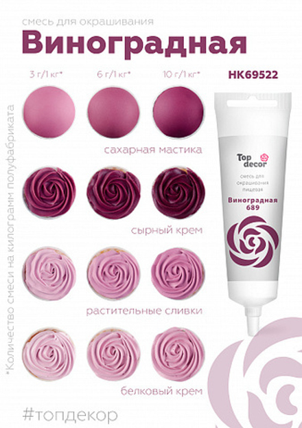 Краситель гелевый TOP DEKOR Виноградный 100 г