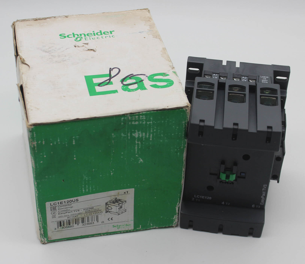 Контактор Schneider Electric LC1E120U5 3Р 120A НО+НЗ 380В AC3 240V A SE EasyPact TVS TeSys - 032368