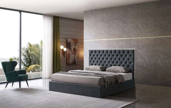 Кровать с подъемным механизмом Dalsa 180х200 см, темно-серая