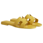 Hermes Oran set feet open-toed slippers women's yellow, H202230Z 8R