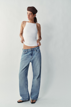 ZARA ТОП НА БРЕТЕЛЯХ, БЕЛЫЙ