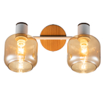 Настенный светильник 2x40Вт E14, металл/дерево/стекло, белый