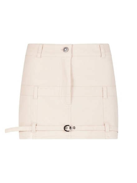 Юбка мини джинсовая, бежевая