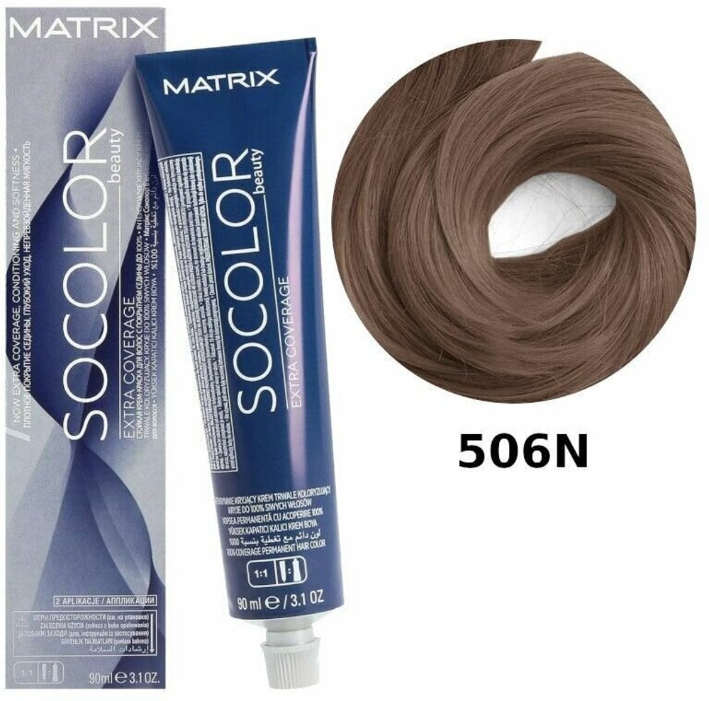Matrix Крем-краска для волос  SoColor PRE-BONDED 506N  темный блондин 90 мл