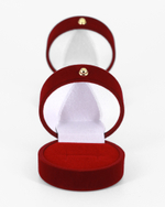 Ювелирный футляр круглый с косичкой для хранения серёжек