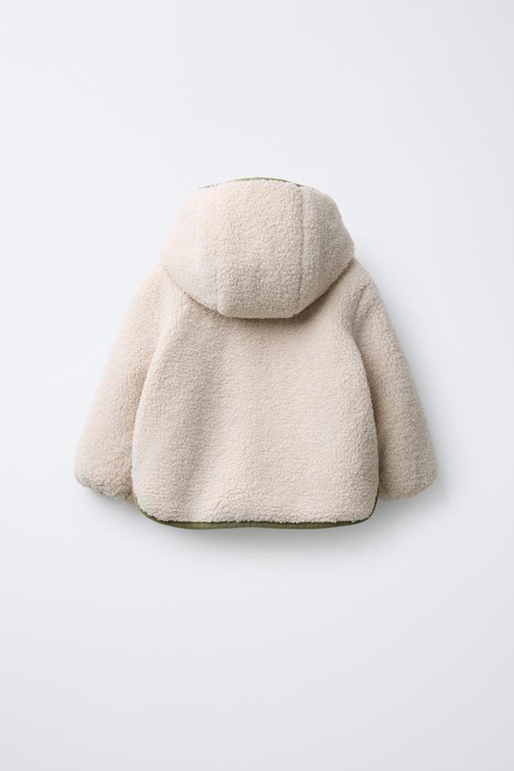 ZARA КУРТКА ИЗ ИСКУССТВЕННОЙ ОВЧИНЫ С ФЛИСОМ, ЭКРЮ