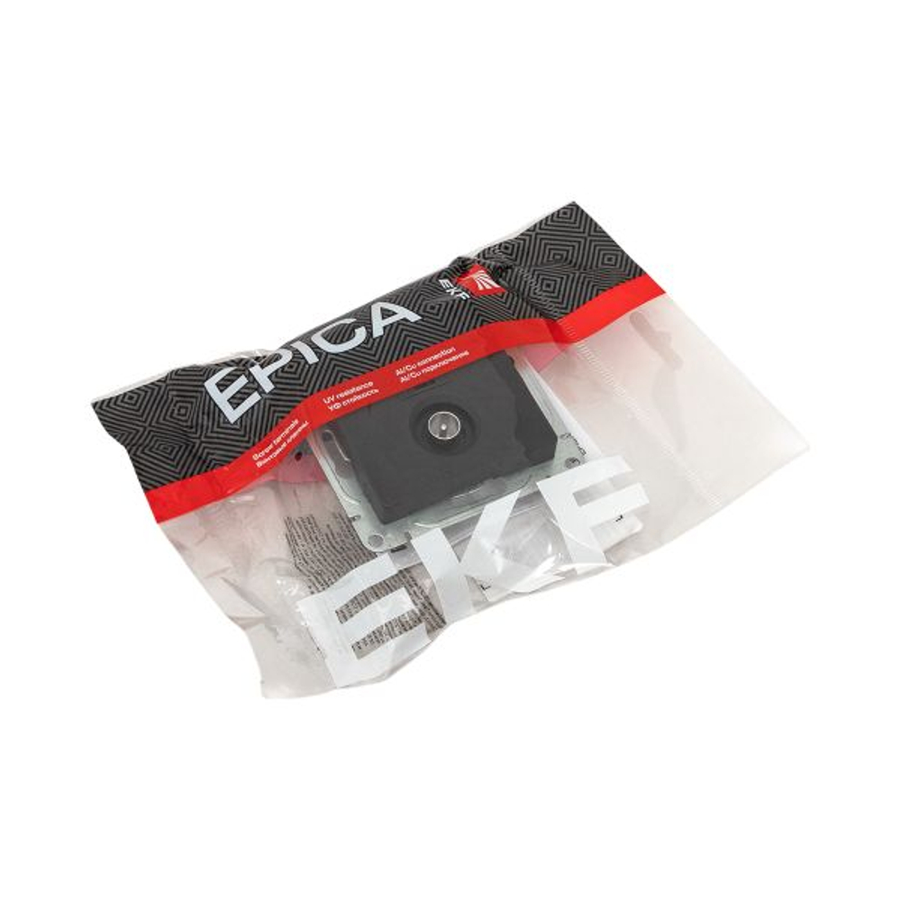 Механизм розетки TV+RJ45 (cat5), чёрный Эпика EKF