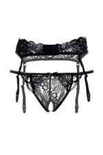 Кружевной пояс с пажами для чулок и трусики Deborah (Размер: 42-44) (Цвет: бежевый)