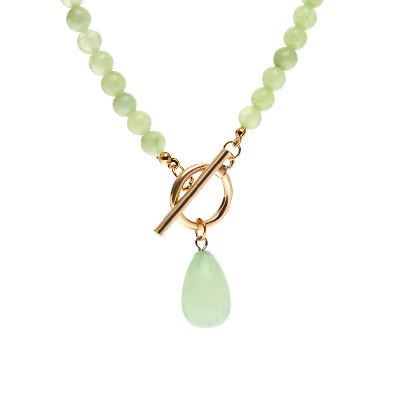 Колье с Каплей – Светло-зеленое