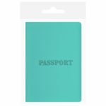 Обложка для паспорта, мягкий полиуретан, "PASSPORT", цвет "тиффани", STAFF, 238404
