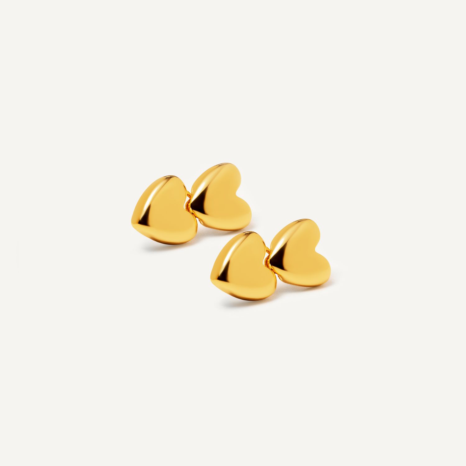 Серьги Double Heart Earrings - Gold
