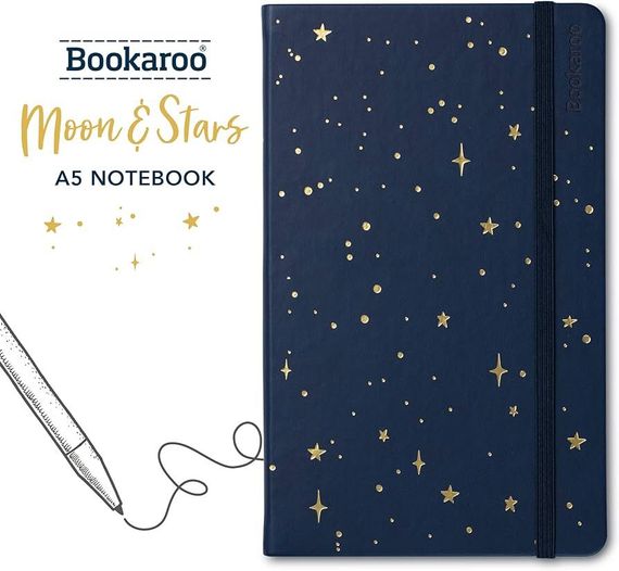 Bookaroo Notebook (A5) Journal - Moon &amp; Stars