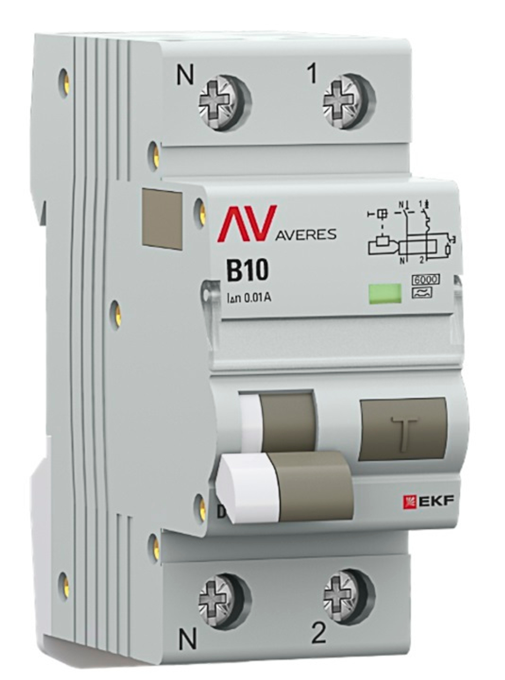Автомат дифференциальный EKF rcbo6-1pn-10B-10-a-av