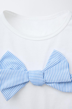 ZARA ФУТБОЛКА С БАНТОМ ИЗ ПОПЛИНА, ГОЛУБОЙ