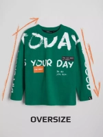 Зеленый лонгслив оверсайз для мальчика