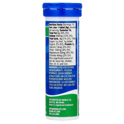 Nuun, Sport Hydration, шипучий напиток с электролитами, арбуз, 10 таблеток