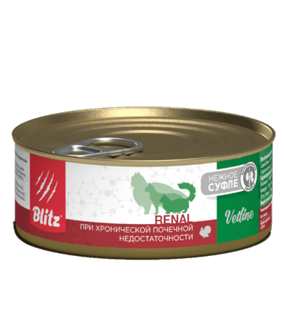 Blitz Vetline Renal (суфле) для кошек, при хронической почечной недостаточности, 100гр.