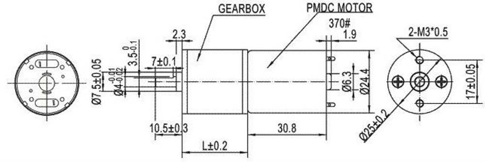 Мотор-редуктор 25G - 6V 58RPM