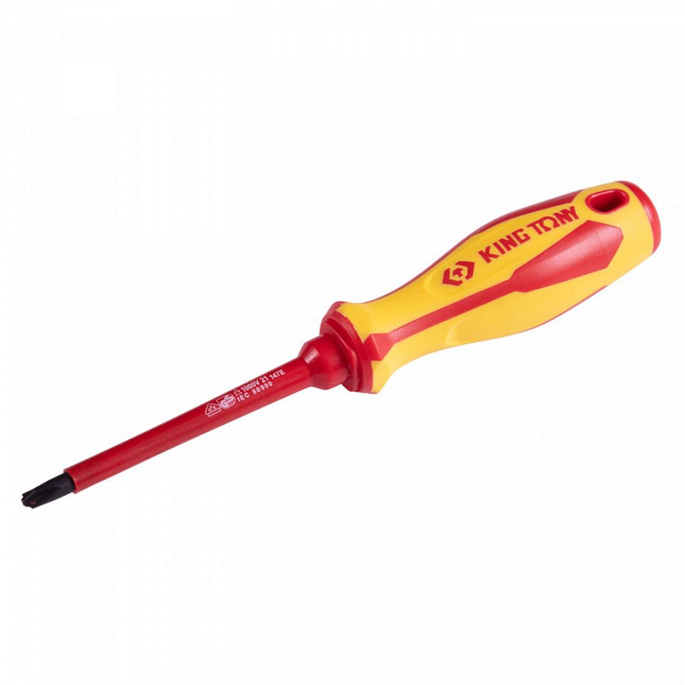 KING TONY (147E0204) Отвертка комбинированная Slotted/Phillips №2, 100 мм, диэлектрическая