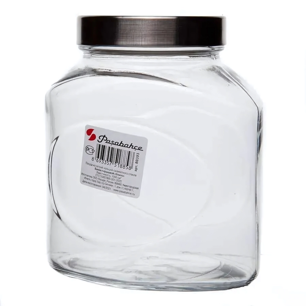 Банка с метал.крыш. 1000 мл ЭЛИПС