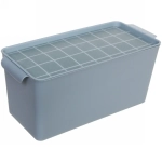 Корзина для мелочей «Тартан» с крышкой синяя 28х13х12,5см