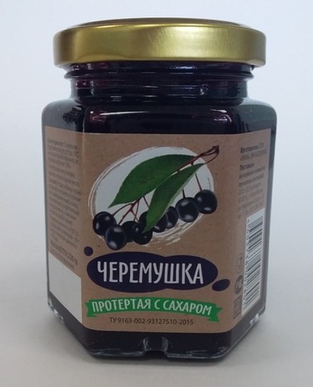 Черемуха перетертая с сахаром 220гр. от "НИВА"