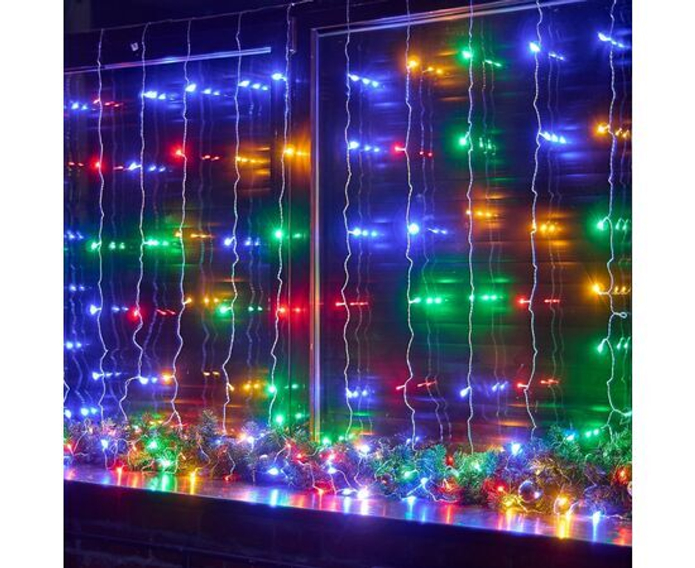 Гирлянда светодиодная Uniel ULD-C3030-192-DTA MULTI IP20 Занавес 3х3м. 192 светодиода