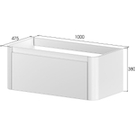 Тумба c раковиной VOI 786-100-MW+782-100-R-MW 100 см, на 1 отверстие, рифленая, MATT WHITE