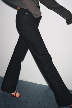 ZARA ДЖИНСЫ BOOTCUT С ВЫСОКОЙ ПОСАДКОЙ — ZW COLLECTION, ЧЕРНЫЙ