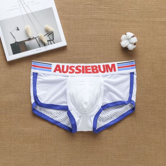 Мужские трусы хипсы белые в сетку AUSSIEBUM