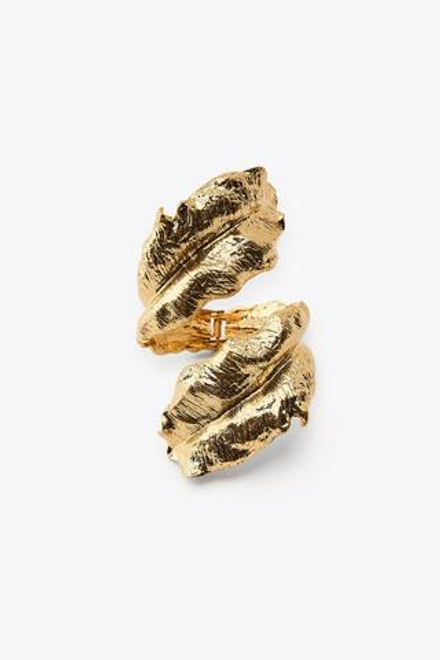 ZARA РЕЛЬЕФНЫЙ БРАСЛЕТ С ЛИСТОМ, ЗОЛОТИСТЫЙ