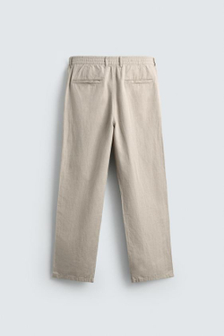 ZARA СВОБОДНЫЕ БРЮКИ STRAIGHT FIT, ЖЕМЧУЖНО-СЕРЫЙ