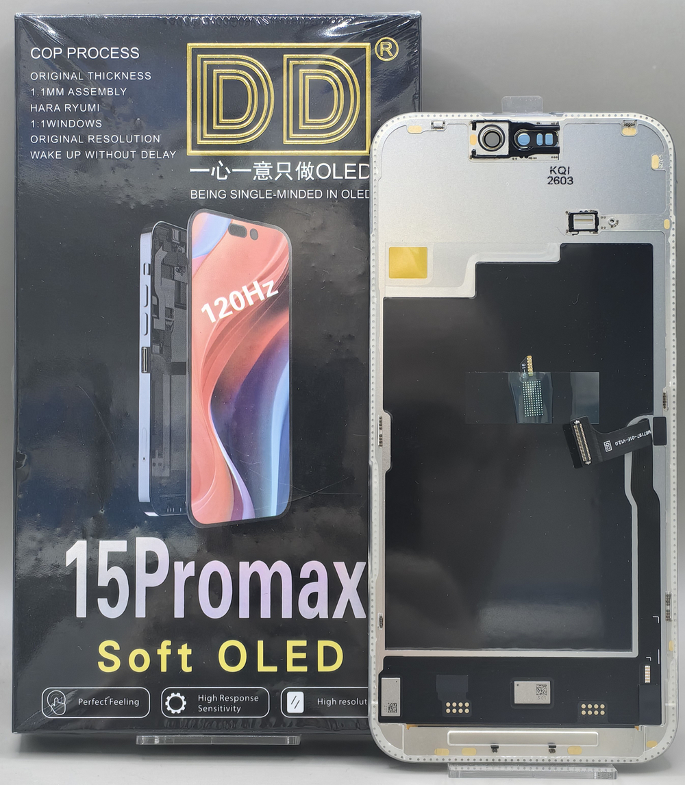 Дисплей iPhone 15 Pro Max Soft OLED; 120Hz; бренд DD