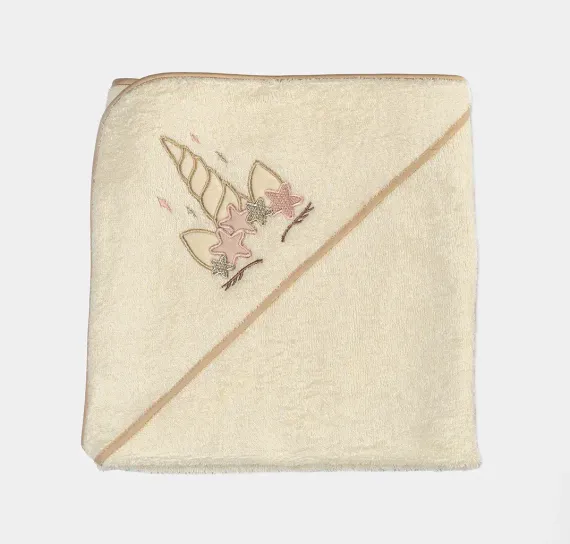 Полотенце с уголком махровое Lollycottons Единорог звезды