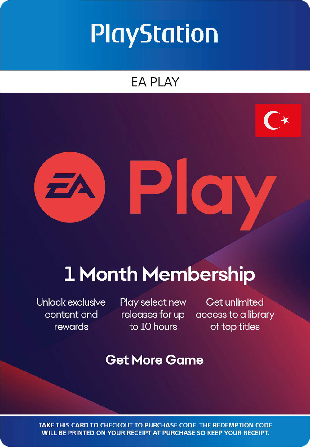 EA Play Турция: 1-месячная подписка [услуга покупки подписки в аккаунт PSN Турция]