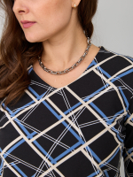 Лонгслив ЛНкл-080/черный-абстракциялинии