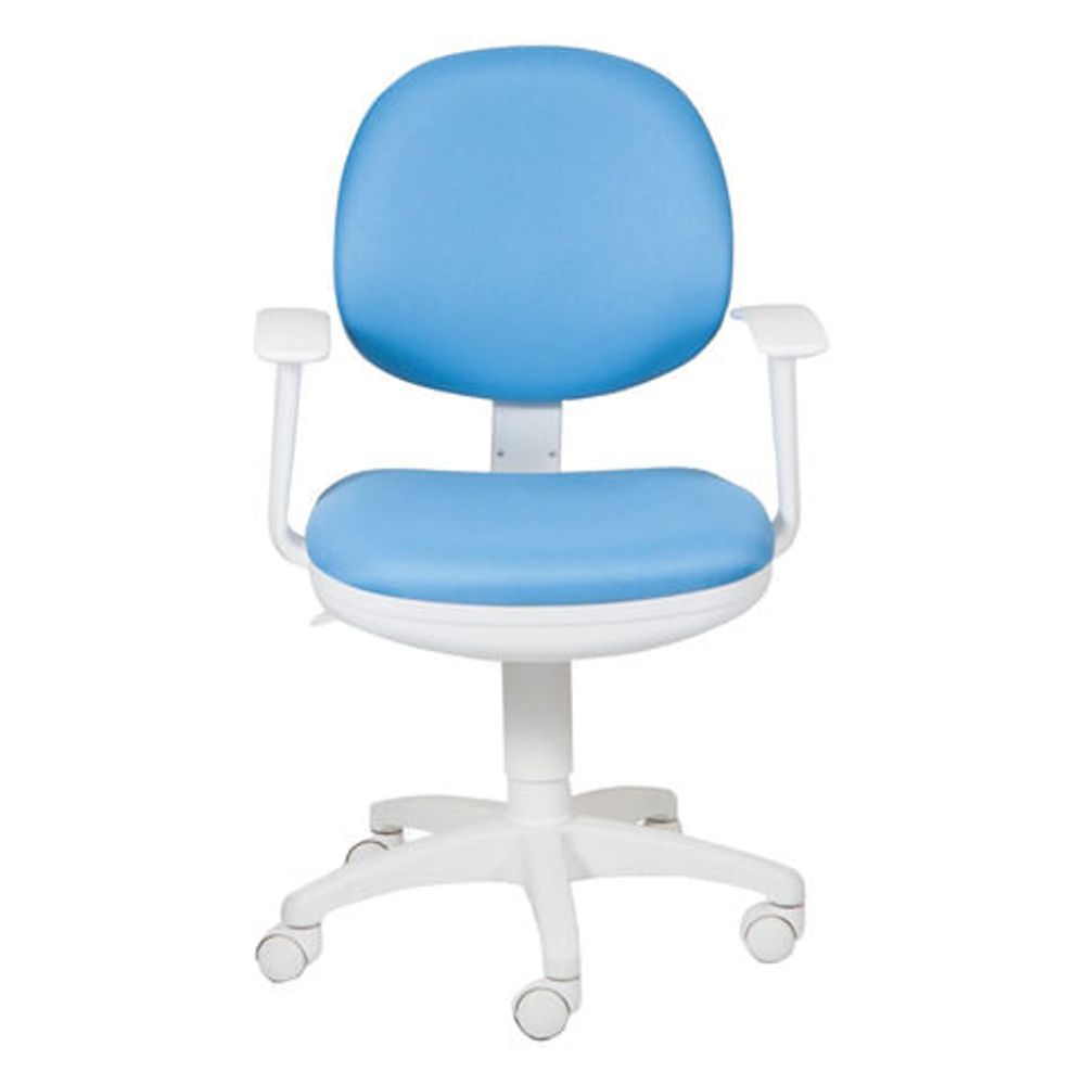 Кресло CH-W356AXSN с подлокотниками, голубое, пластик белый, CH-W356AXSN/15