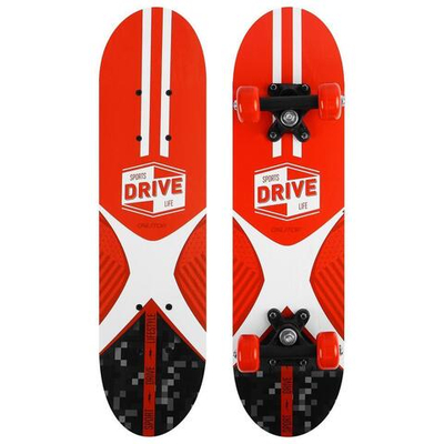 Скейтборд подростковый "Sports drive life" 62х16 см, колеса PVC 50 мм, пластиковая подвеска 401365