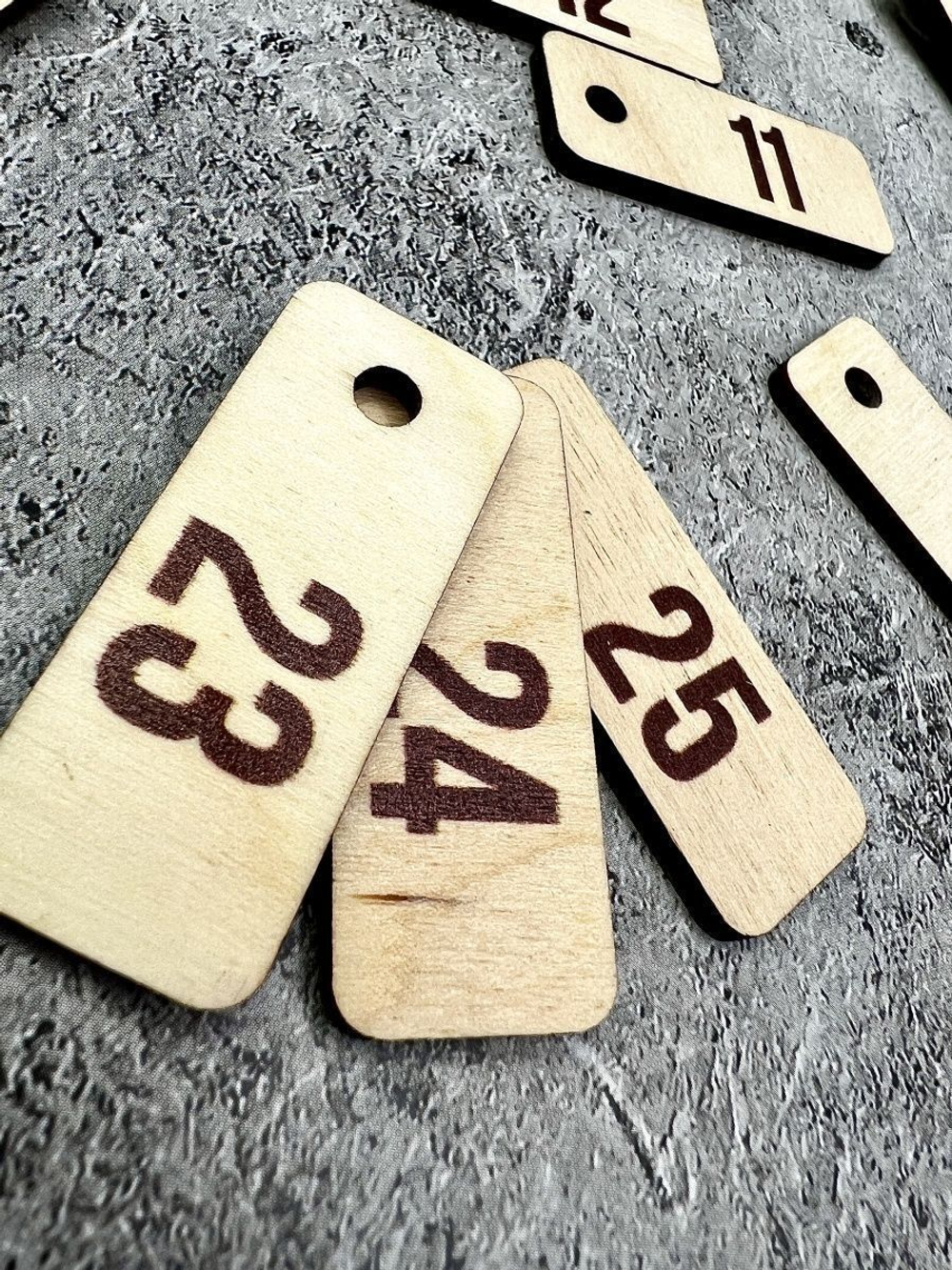 Номерки гардеробные дерево 2х5см