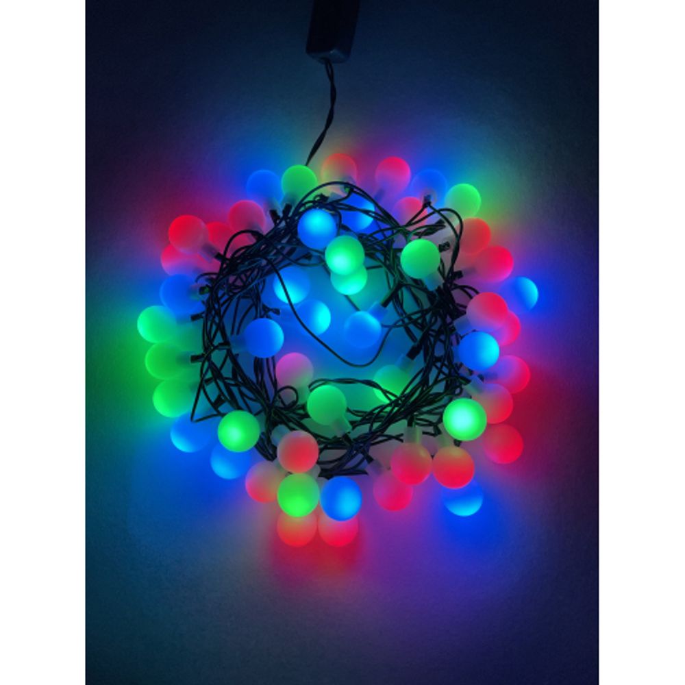 ENIN - 18BM ЭРА Гирлянда LED Нить Шарики d18мм, 5 м мультиколор, 220V