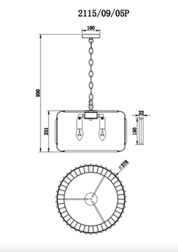 Люстра подвесная 5*Е14 2115/09/05P хром Kuper Stilfort