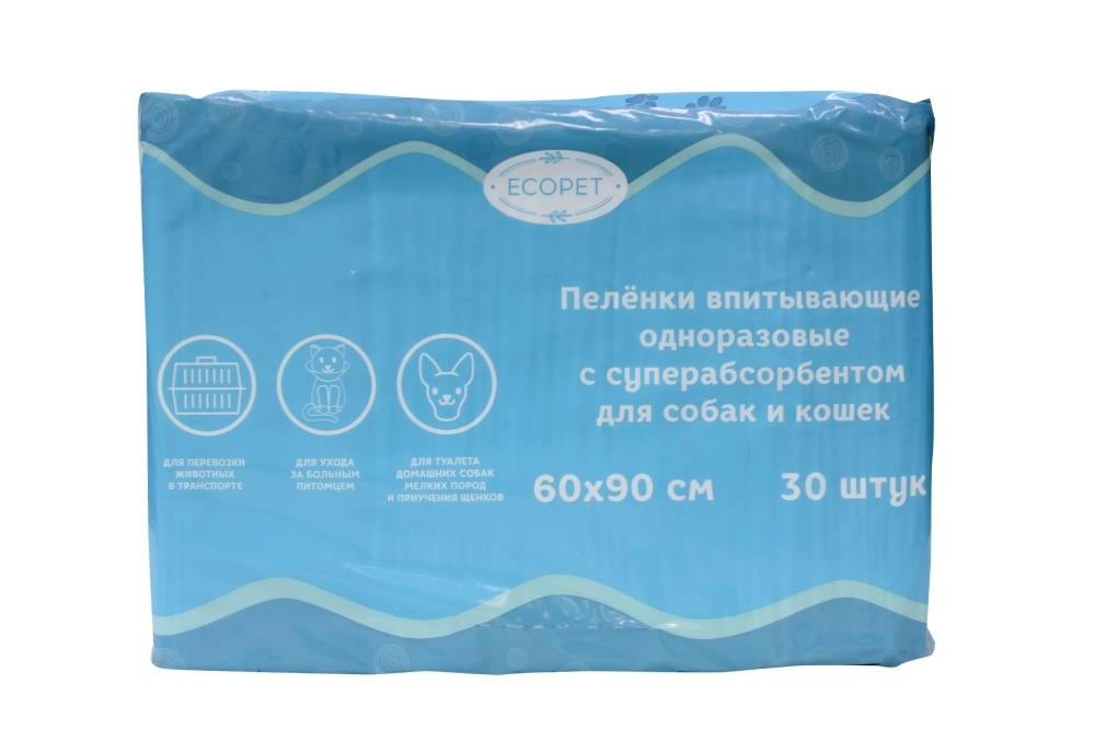 ECOPET Пеленки впитывающие с суперабсорбентом