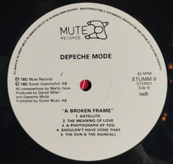 Винтажная виниловая пластинка LP Depeche Mode A Broken Frame (Швеция 1982)