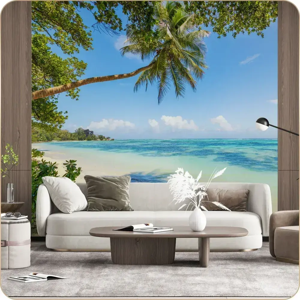 Фотообои 3D Природа Пальмы в спальню, в гостиную, на кухню 300х250