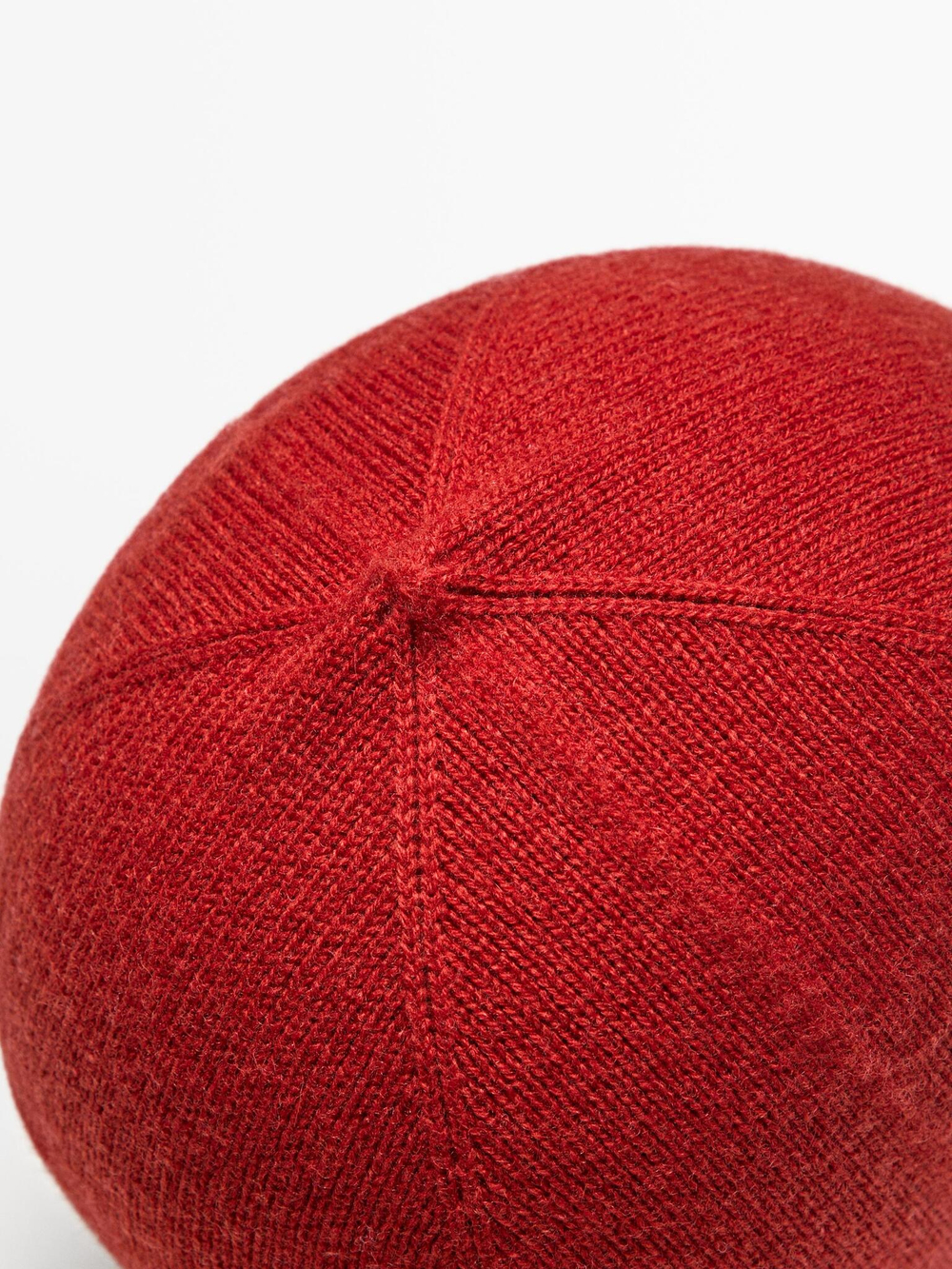 Massimo Dutti Шапка бини из тонкого трикотажа, терракотовый