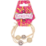 Резинки для волос 2шт «ФАНТЕЭГРО», смайл, цвет черный, молочный и коричневый, d-5.5см (Кокетка)